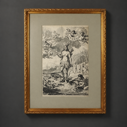 Grabado América grabado por Jeremias Falck Entre Ca. 1662