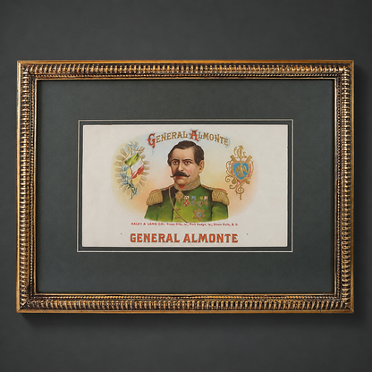 Etiqueta puros General Almonte Ca. 1920 Cromolitografía