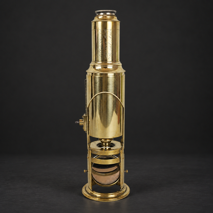Microscopio marca E. Hartnack & Cie Siglo XIX Decorativo, no funciona
