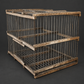 Jaula de pájaros de madera y metal. Ca. 1950