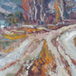 Pintura de Paisaje en estilo impresionista. Autor no identificado. Óleo sobre tela. Ca. 1960.  Con marco reciente. Vintage.