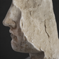 Escultura Cabeza de Apolo con base de mármol S XX