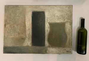 Pintura de Ramón Prats. Óleo sobre tela. Sin título. Ca. 1980.  Con marco reciente. Vintage.