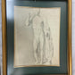 Dibujo de  la escultura de "Marco Claudio Marcelo". S. XIX. Marco reciente. Antiguo.
