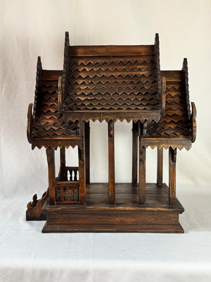 Casa de los espíritus tailandesa en madera. Ca. 1990. Vintage.