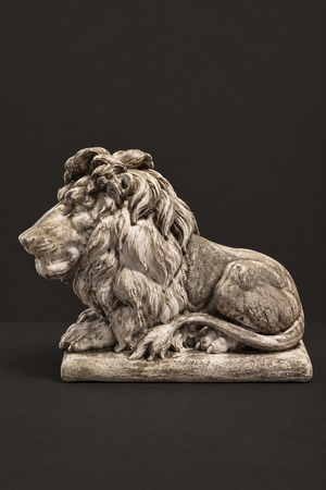 Par de leones de piedra colada. USA. Año 1991. Vintage.