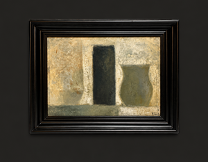 Pintura de Ramón Prats. Óleo sobre tela. Sin título. Ca. 1980. Con marco reciente. Vintage.