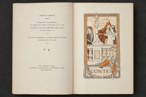 Book "Contes: Xanthis - Divine Bontemps - Hyalis - Rovère et Angisèle" by Albert Samain. France. Deluxe edition, 1912. In French. Antique. Shows signs of age.