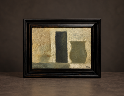Pintura de Ramón Prats. Óleo sobre tela. Sin título. Ca. 1980. Con marco reciente. Vintage.
