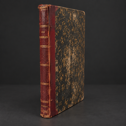 Complete 2-volume set of "Les Misérables" by Victor Hugo. First New York edition in French, 1862. Antique. Shows signs of age.