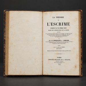 Book "La théorie de l'escrime" by Gomard. Paris. 1845. In French. Antique. Shows signs of age.