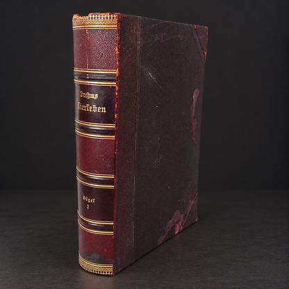 Book "Brehms Tierleben" (Brehm's Life of Animals), Volume III, by Alfred Edmund Brehm. 1900. In German. Antique. Illustrated. Shows signs of age.