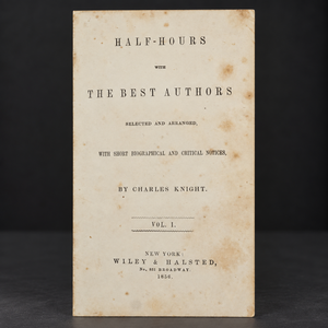 Complete 4-volume set "Half-Hours with the Best Authors" by Charles Knight. New York. 1854–1856. In English. Antique. Shows signs of age.